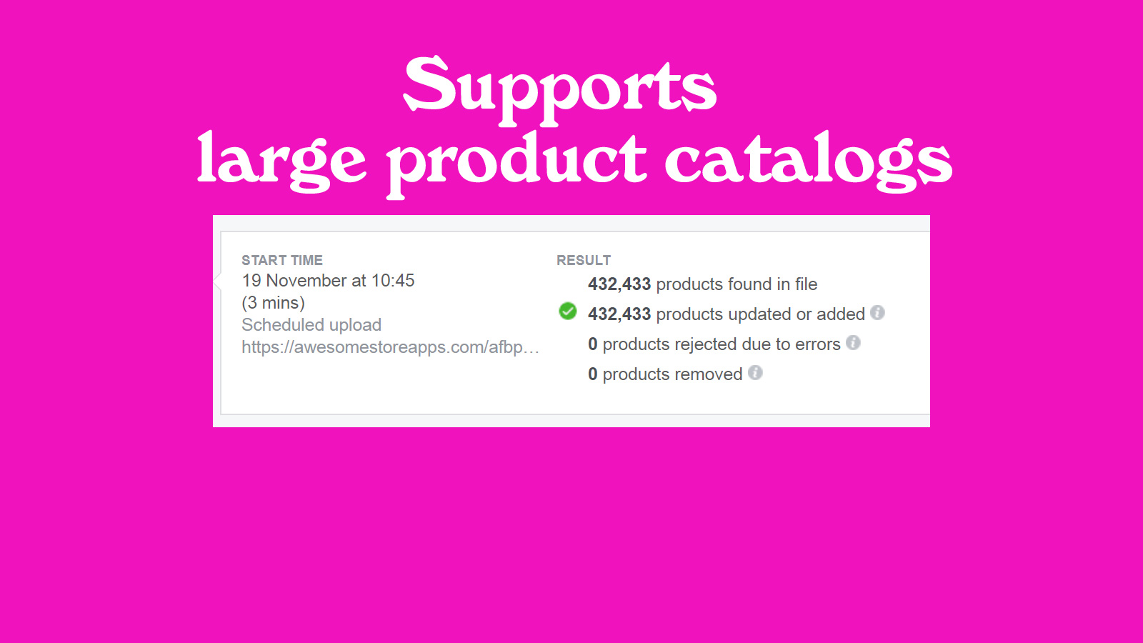Supports large product catalogs